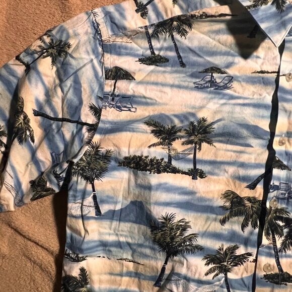 Campia Moda Men Large Cotton Button Down Hawaiian Tropical Beach Shirt (L) - Picture 4 of 8